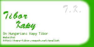 tibor kapy business card